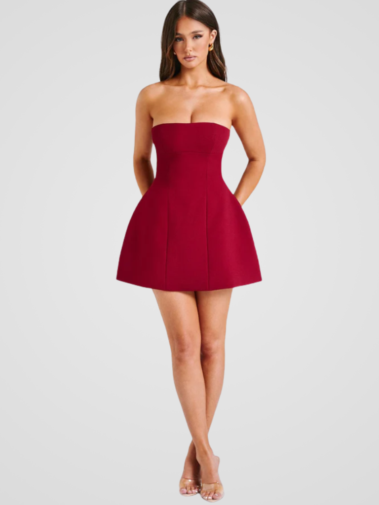 LUXURY STRAPLESS MINI KLEID