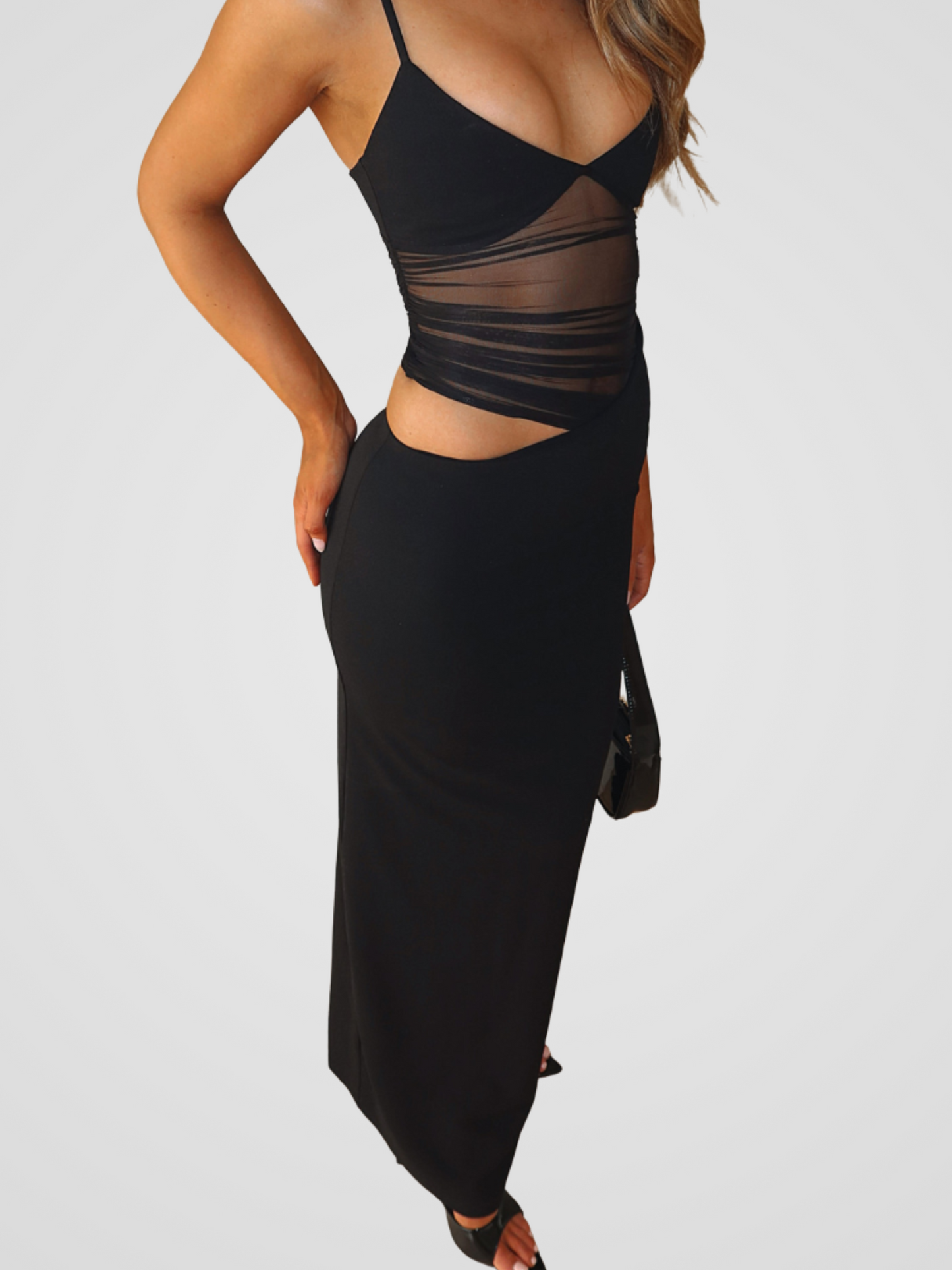 NOIR CONFIDENCE CUT-OUT DRESS