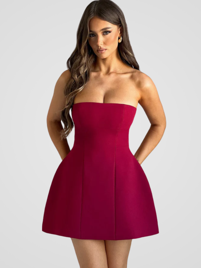 LUXURY STRAPLESS MINI KLEID