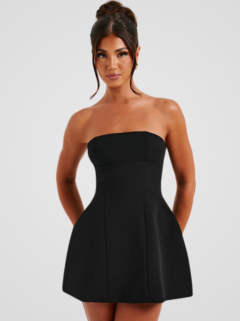 LUXURY STRAPLESS MINI KLEID