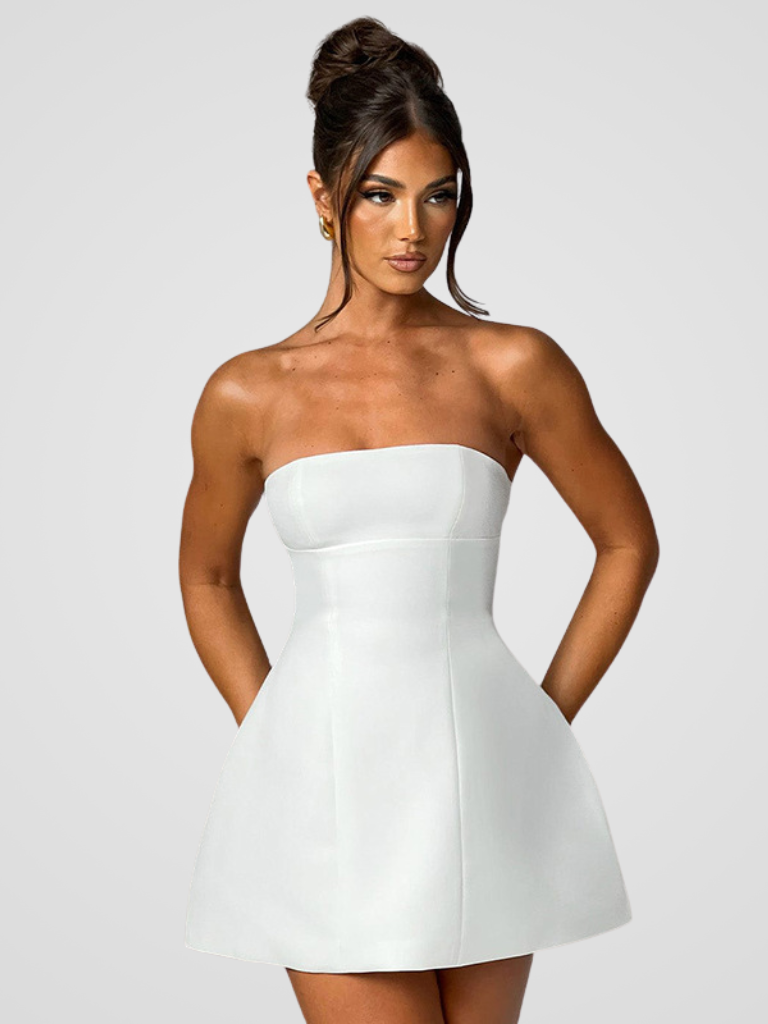 LUXURY STRAPLESS MINI KLEID