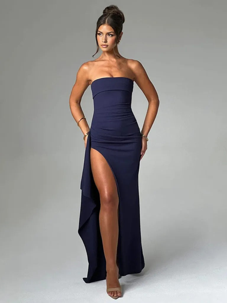 ELARA STRAPLESS EVENING GOWN