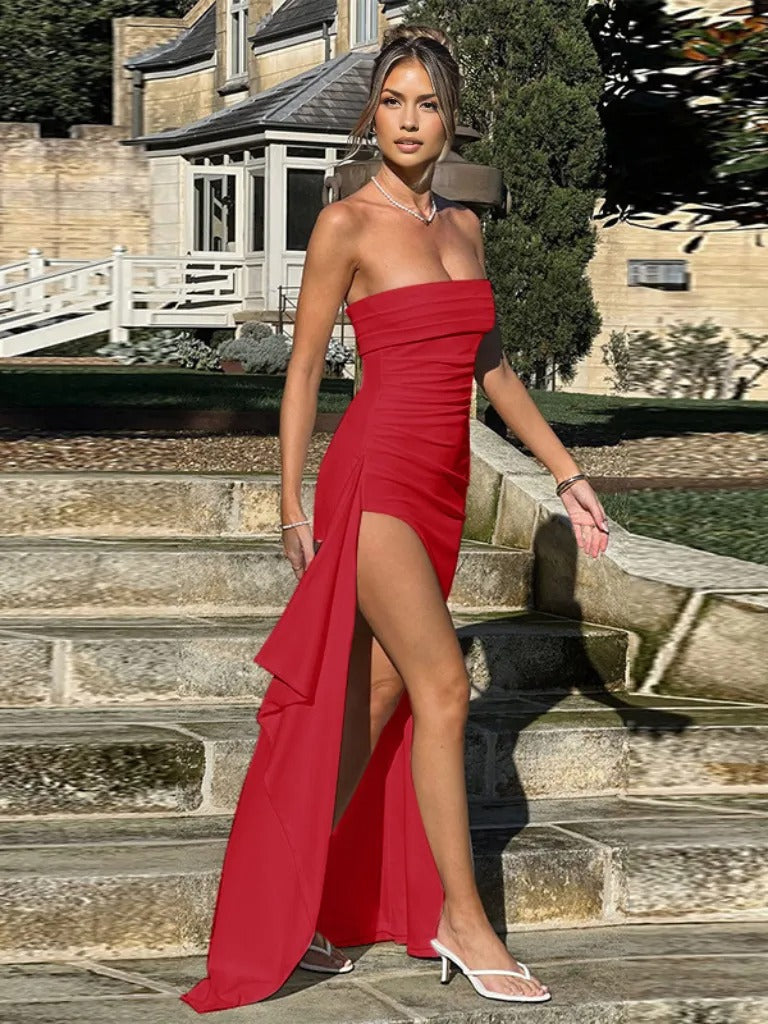 ELARA STRAPLESS EVENING GOWN